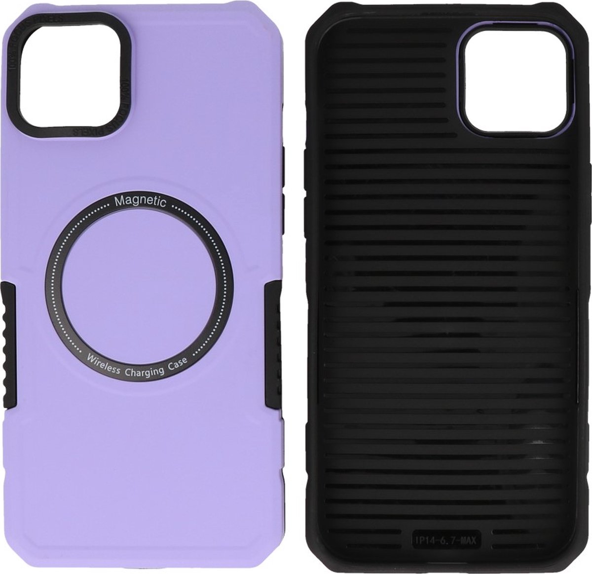 iPhone 14 Plus MagSafe Hoesje - Shockproof Back Cover - Paars