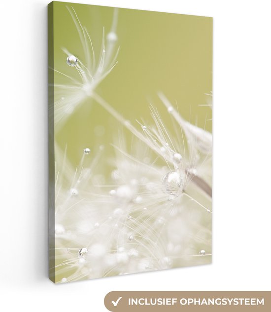 Peinture sur toile - Fleurs - Plantes - Water - Vert - Photo sur toile - 40x60 cm - Canvasdoek - Peintures sur toile