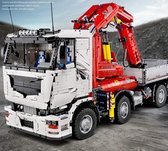 Mould King - MEGA Radiografische Vrachtwagen - Truck - Compatible met bekende merk - Truck met Kraan - Pneumatisch - Technisch Bouwpakket | 8000+ Bouwstenen - Afstand bestuurbaar - Radiografisch RC - Kraanwagen - Bouwpakket