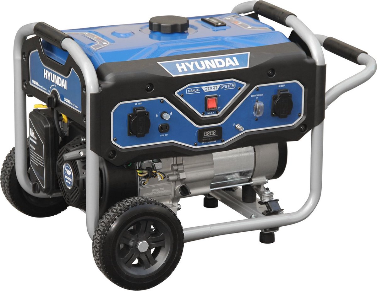 HYUNDAI generator 3 kW - 7 pk - benzine - 4-takt luchtgekoeld - Hyundai