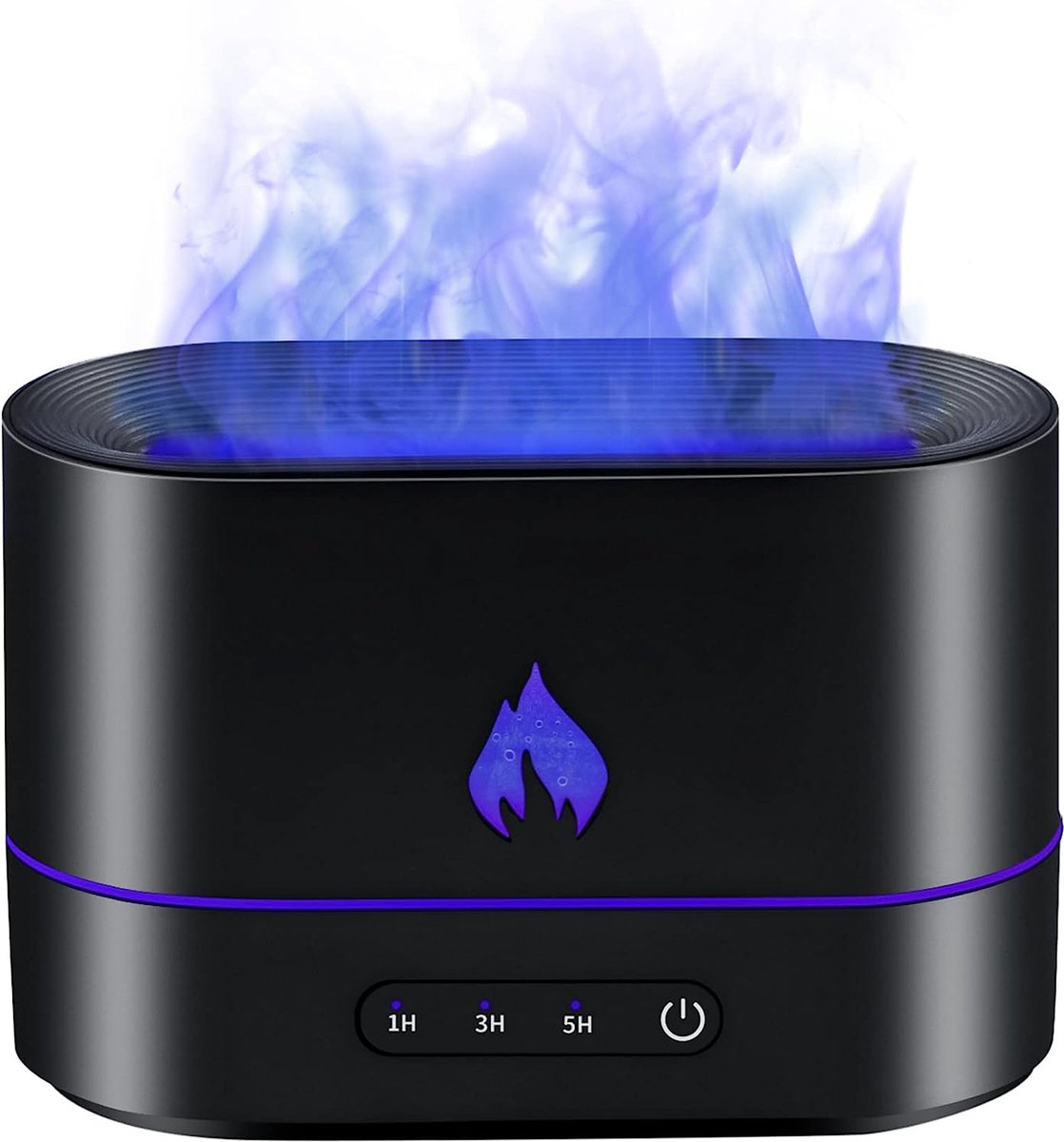 Goedkoopste Aroma Diffuser - Air Purifier - Humidifier - Oil Diffuser - Luchtbevochtiger - 200 ml - Vlam Effect - 3-in-1 - 2 Licht Modi - Navulbaar - Automatische Uitschakeling - Zwart