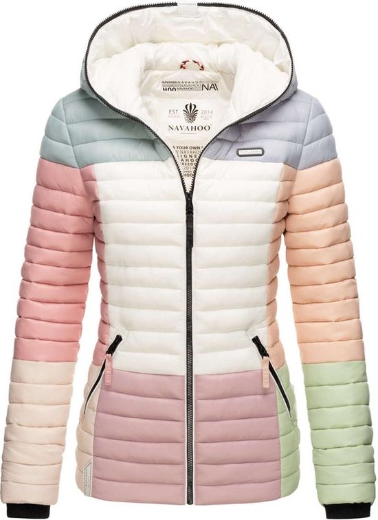 Navahoo Winterjas voor dames (XS-3XL) - met vaste capuchon, magneetsluiting - N059, taupe-grijs, L