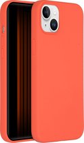 Accezz Hoesje Geschikt voor iPhone 15 Plus Hoesje Siliconen - Accezz Liquid Silicone Backcover Geschikt voor MagSafe - oranje