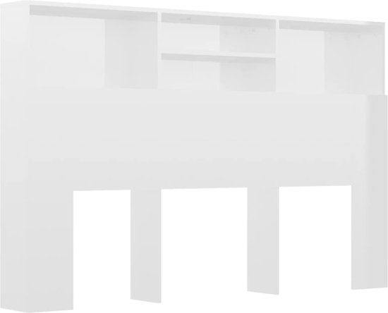 vidaXL-Hoofdbordkast-160x19x103,5-cm-hoogglans-wit