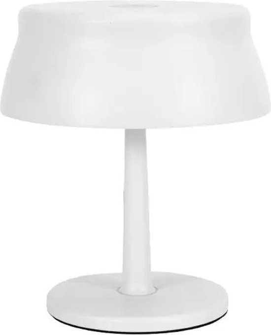 Luxus Tafellamp Touch Deluxe - Élodie - Wit - H15 x Ø9 - Tafellamp - Terraslamp - Bureaulamp - LED - Oplaadbaar - Dimbaar - Draadloos - Industrieel en modern - Op batterijen - Nachtlamp voor de slaapkamer - Tafellamp voor binnen en buiten