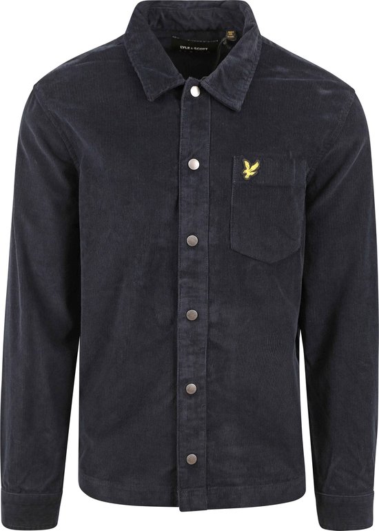 Lyle and Scott - Overshirt Corduroy Navy - Heren - Maat XL - Modern-fit