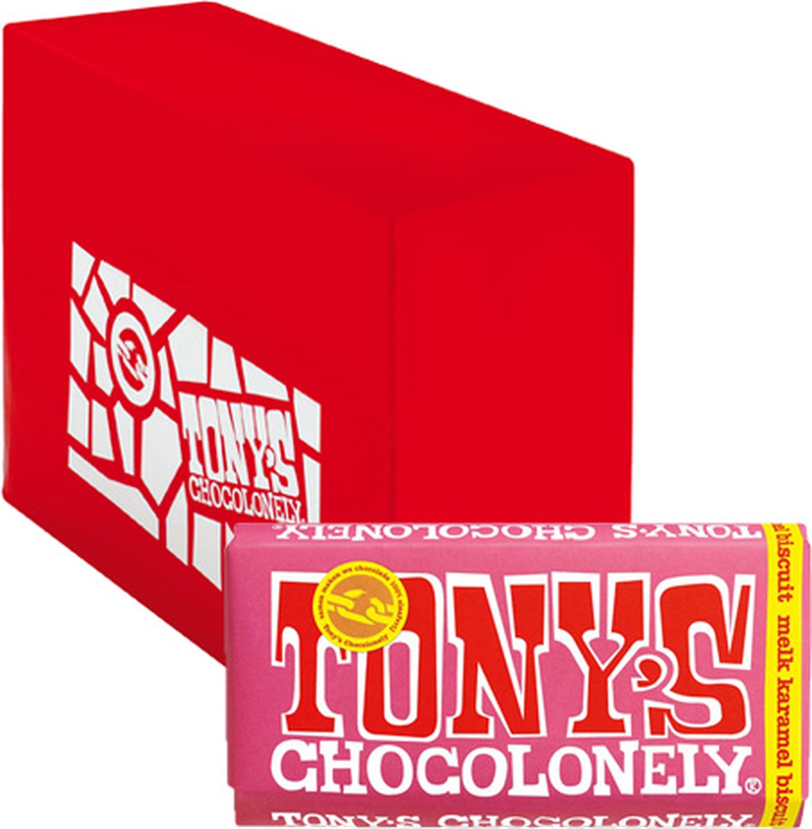 Chocolade tony chocolonely melk karamel biscuit | Stuk a 180 gram | 15 stuks