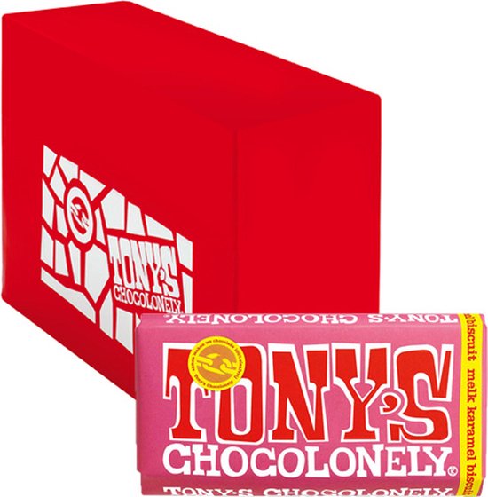 Foto: Tony s chocolonely chocolade melk karamel biscuit 180gr stuk a 180 gram 15 stuks