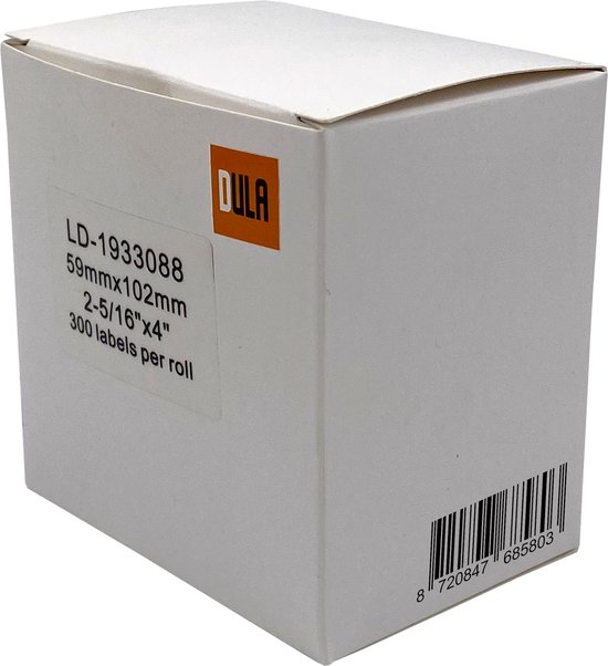 DULA Dymo Compatible labels - Wit - 1933088 - 2112290 - Duurzame ...