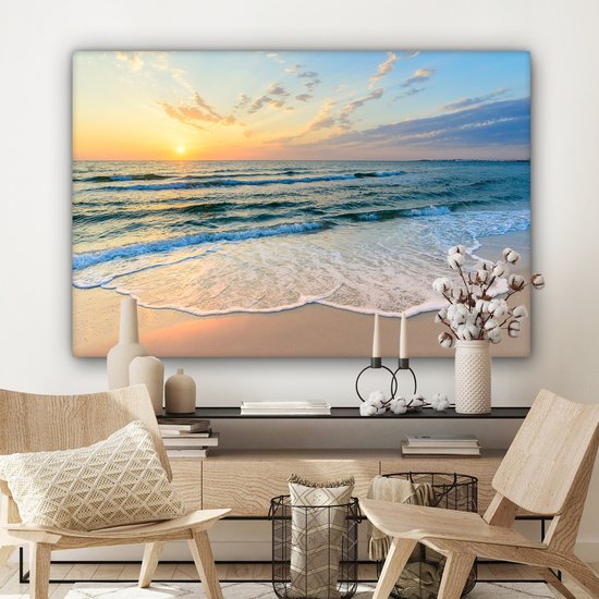 Tableau toile plage et mer 140x90 - Accessoires de décoration de chambre - Peintures salon nature - Décoration murale chambre - Décoration murale cuisine - Toile murale intérieur - Décoration maison - Accessoires de maison