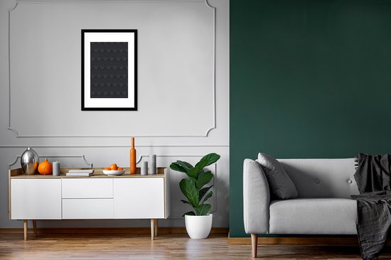 Affiche avec cadre Formes géométriques - Art Déco - Zwart - Doré - 40x60 cm