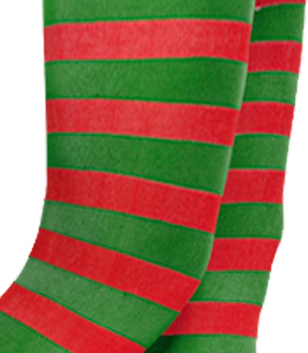 FUNIDELIA Collant Lutin Rayé Rouge Et Vert Femme Noël