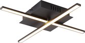 QAZQA cruz - Moderne Dimbare LED Plafondlamp met Dimmer - 1 lichts - L 38 cm - Zwart - Woonkamer | Slaapkamer | Keuken