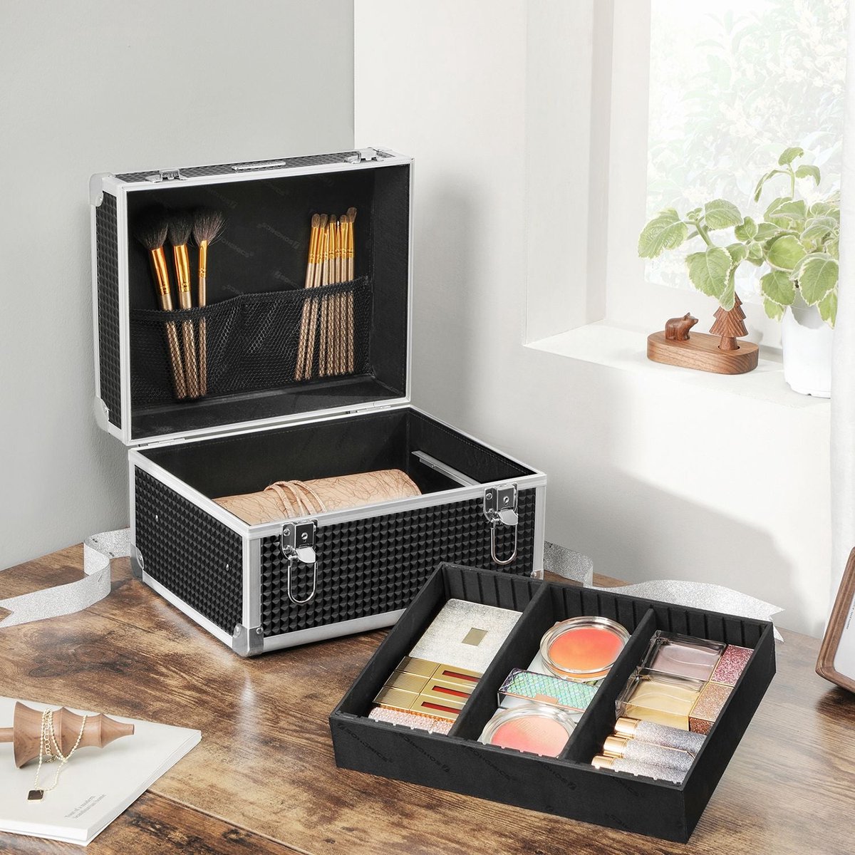 Make-up Koffer - Cosmetica koffer - Voor op reis - Zwart