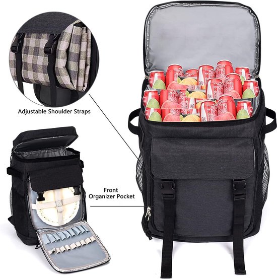 Koeltas, boodschappentas, picknicktas, thermische tas met isolatie, geïsoleerde tas koeltas voor kamperen, picknick, voedseltransport, winkelen van KOEL — afbeelding 3