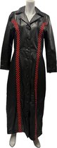 Fashion World - Manteau long noir avec accents rouges - Taille M