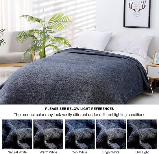 Couverture en coton 100 % 4 couches douce, couvre-lit XL, légère et  confortable en... | bol.com