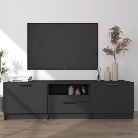 The Living Store TV-meubel - Zwart - Praktisch - hoogwaardig - opbergruimte
