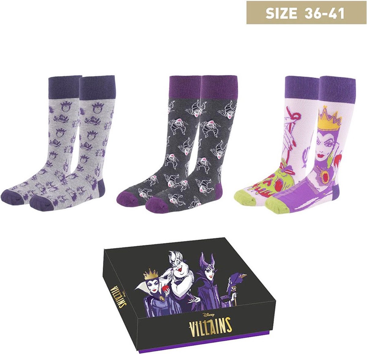 Cerdá - Disney 3Pack Villains 3641 Socks - Multicolours