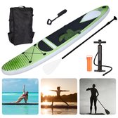 Bol.com Cheqo® Complete SUP-Set - Opblaasbaar SUP Board - Stand Up Paddle Board - 305cm - Tot 150kg - EVA Grip - Aluminium Pedde... aanbieding
