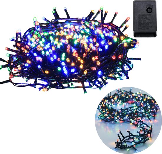 Cheqo® Kerstboomverlichting - Clusterverlichting - Kerstlampjes - Led Verlichting - Kerstverlichting voor Binnen en Buiten - 768 LED - 5.5 Meter - Multicolor