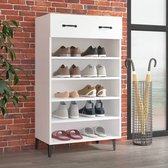 The Living Store Schoenenkast - Wit - 60 x 35 x 105 cm - Hoge kwaliteit - Voldoende opbergruimte