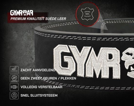 Gymroar Lifting Belt - Powerlift Riem - Lever Belt - Fast Clip Sluiting - Powerlifting - Crossfit - Bodybuilding - Deadlift - Squat - 10MM - Zwart - M - GYMROAR