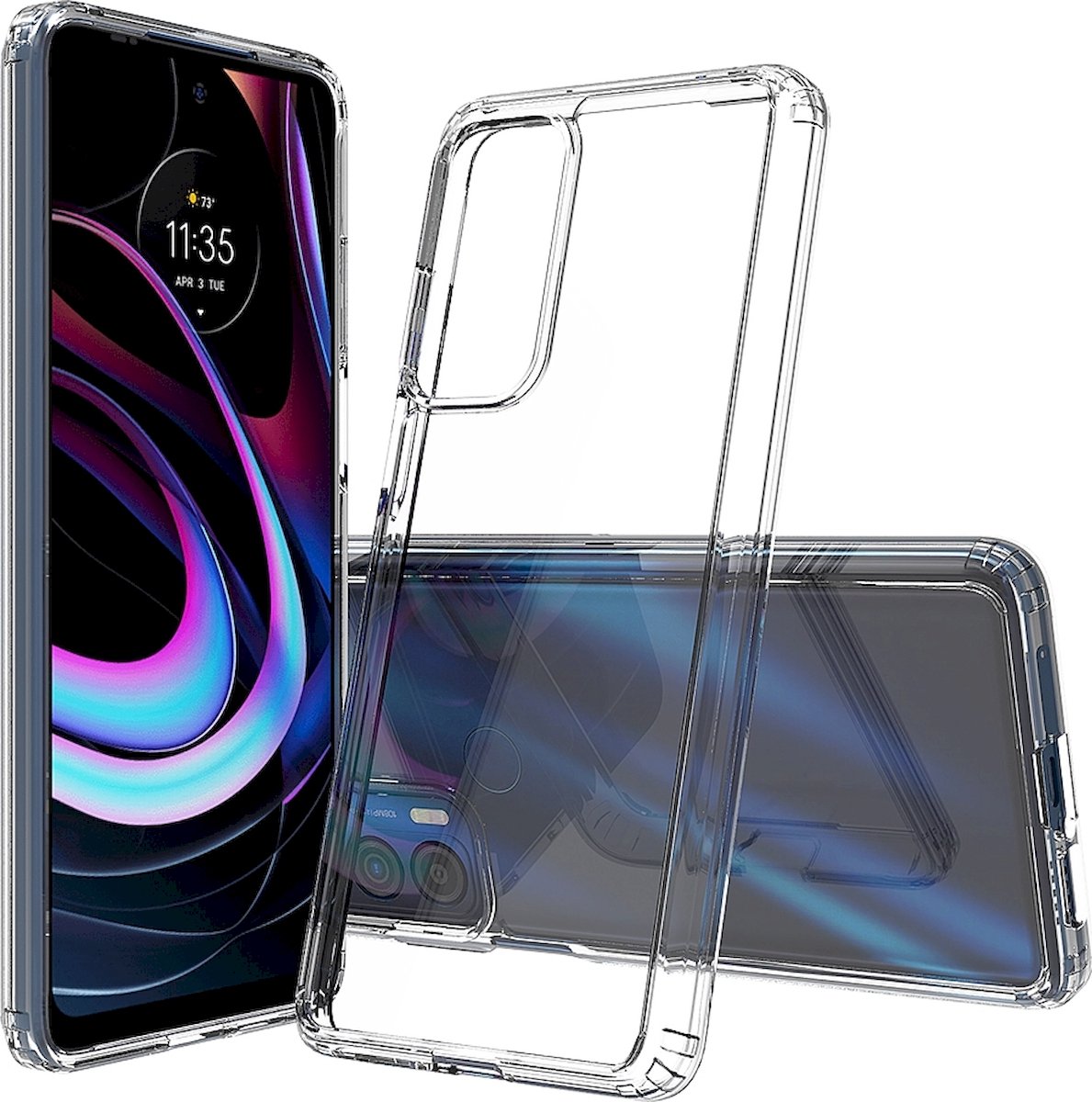 Mobigear Doorzichtig Hoesje geschikt voor Motorola Edge (2021) Telefoonhoesje Hardcase | Mobigear Crystal Backcover | Doorzichtig Telefoonhoesje Edge (2021) | Edge (2021) Case | Back Cover - Transparant
