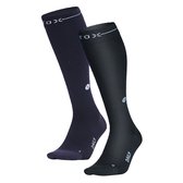STOX Energy Socks - 2 Pack Everyday sokken voor Mannen - Premium Compressiesokken - Kleuren: Zwart-Grijs en Donkerblauw-Grijs - Maat: XLarge - 2 Paar - Voordeel