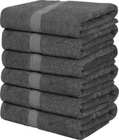 Set van 6 badhanddoeken - badhanddoek handdoeken, 60 x 120 cm (grijs)