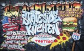 Fotobehang - Vlies Behang - Graffiti Muur - Straatkunst - 416 x 254 cm
