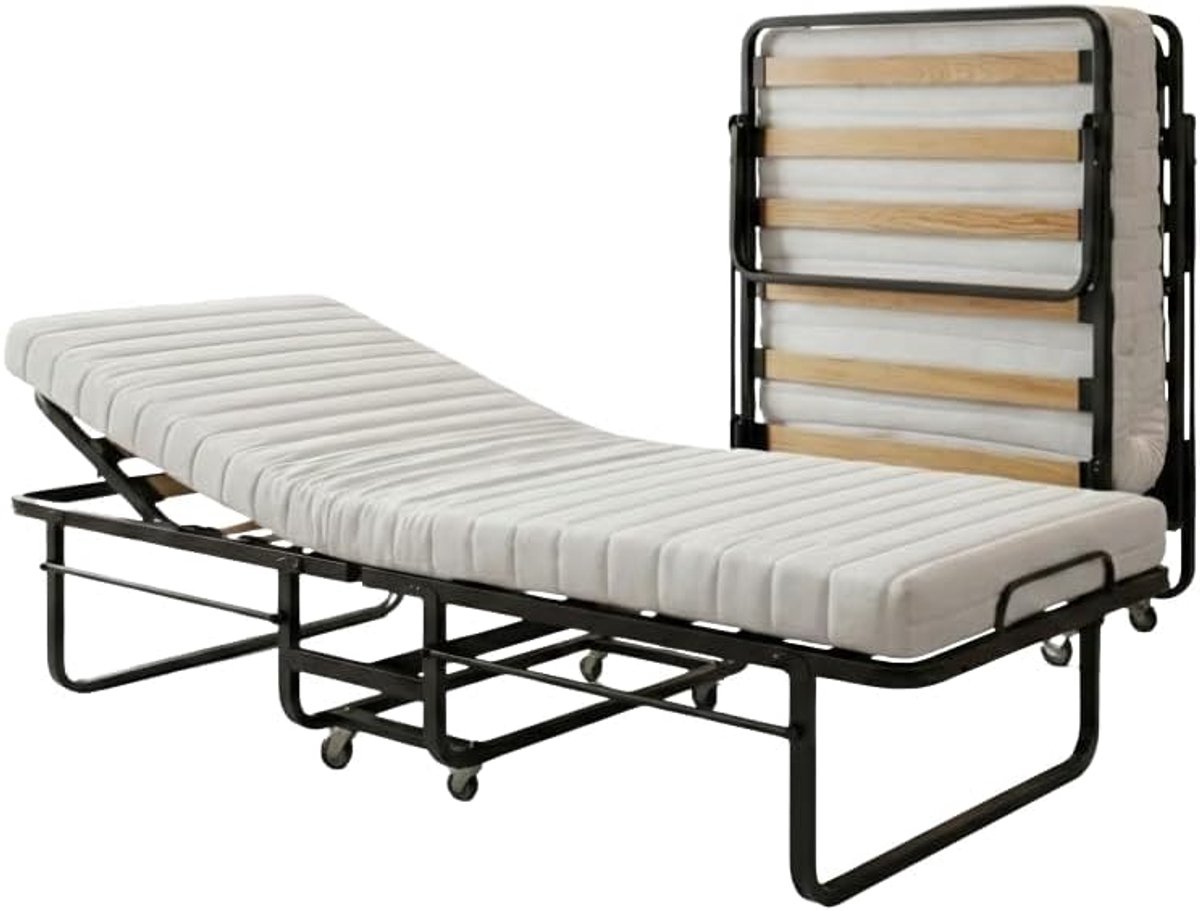 Kavo Opklapbed - Tot 150kg - Logeerbed - Vouwbed - Zwart - 200cm x 90cm x 50cm