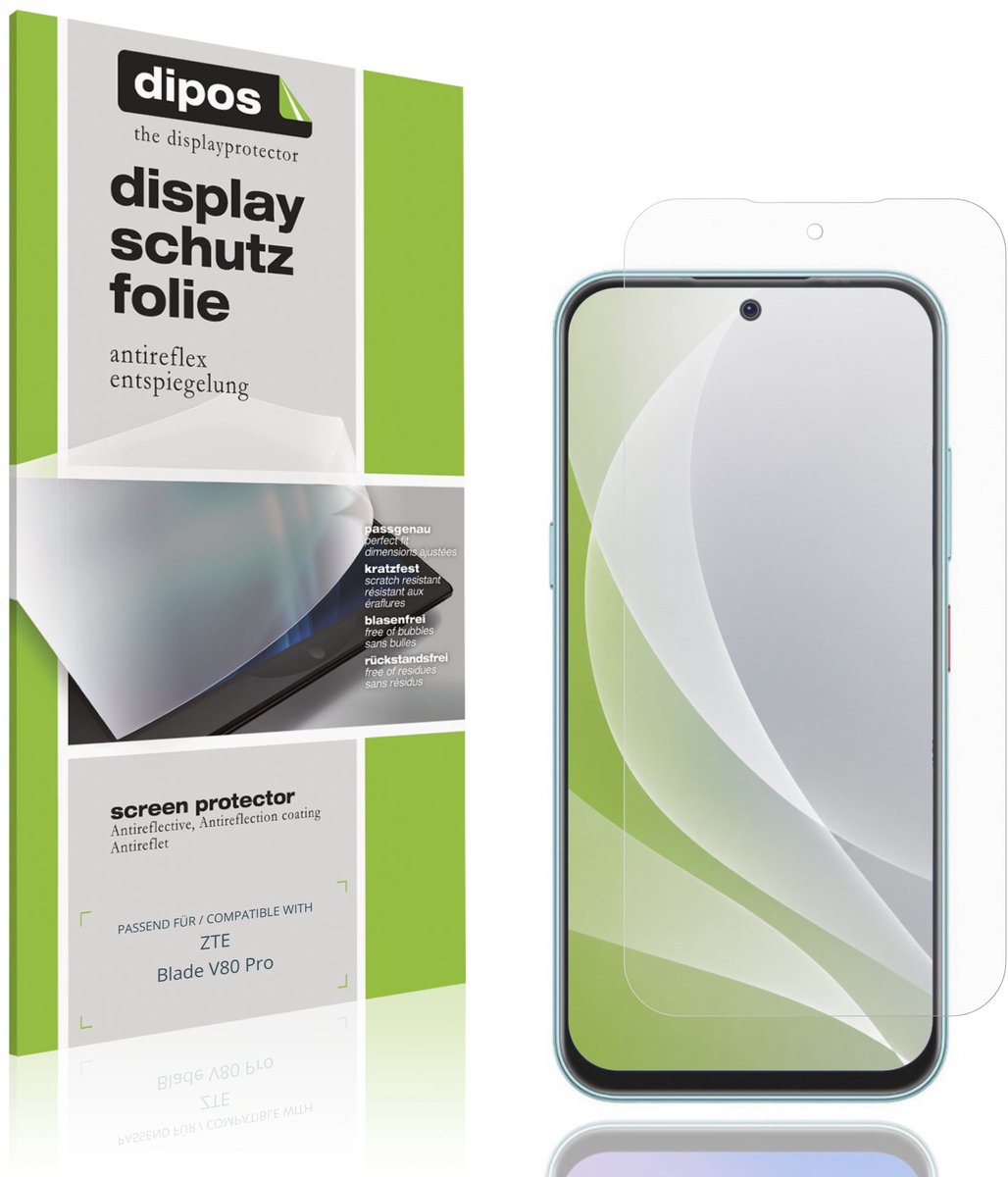 dipos – 4x Matte Beschermfolie geschikt voor ZTE Blade V80 Pro | Krasbestendige & antireflecterende Screenprotector Ultra-Thin