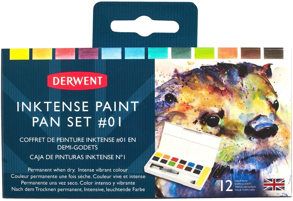 Elzusha - Wateroplosbare Verf Set van 12 - Voor Papier en Textiel