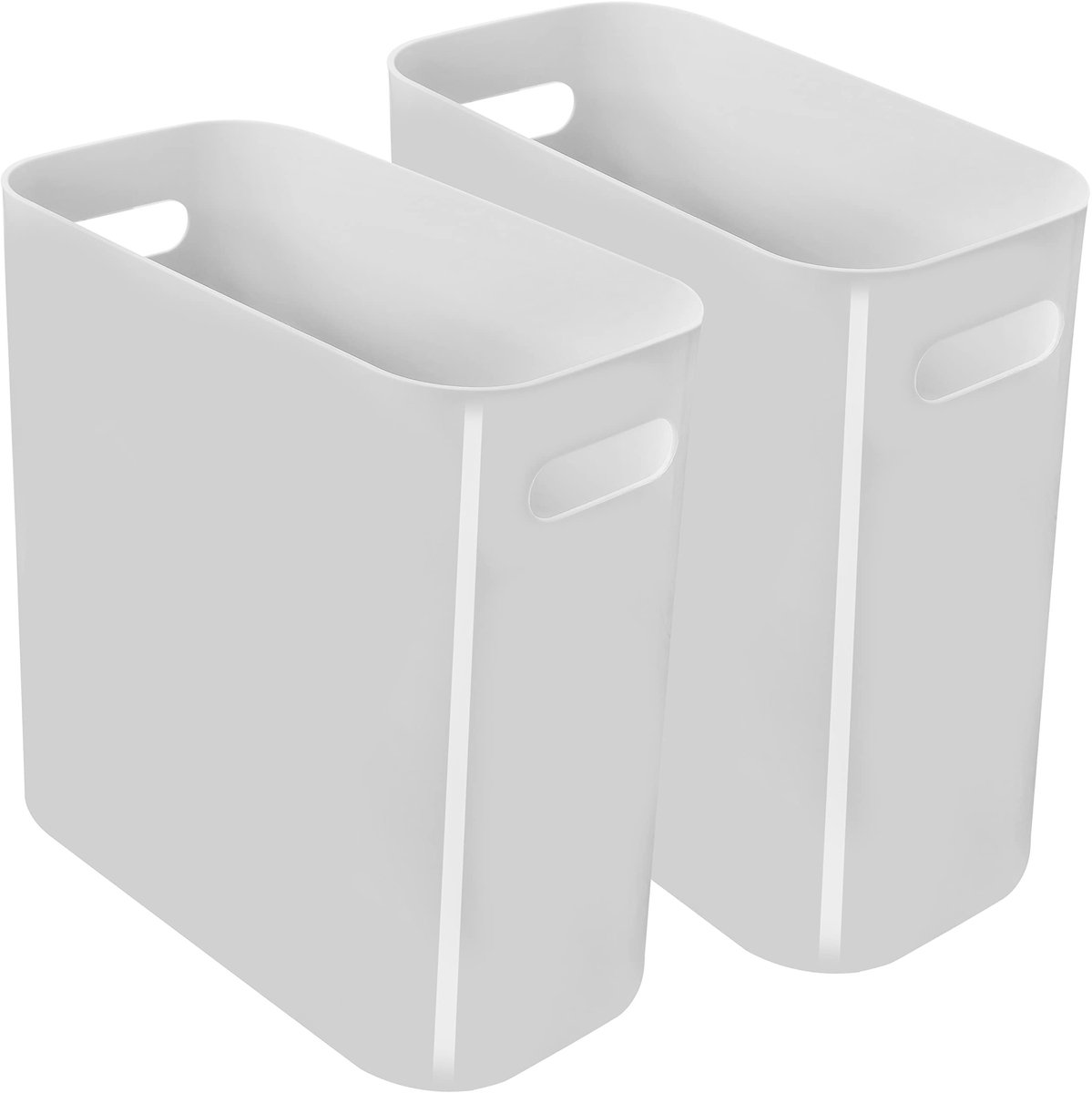 Elzusha - Set van 2 Herbruikbare Plastic Prullenbakken 10L met Handgrepen