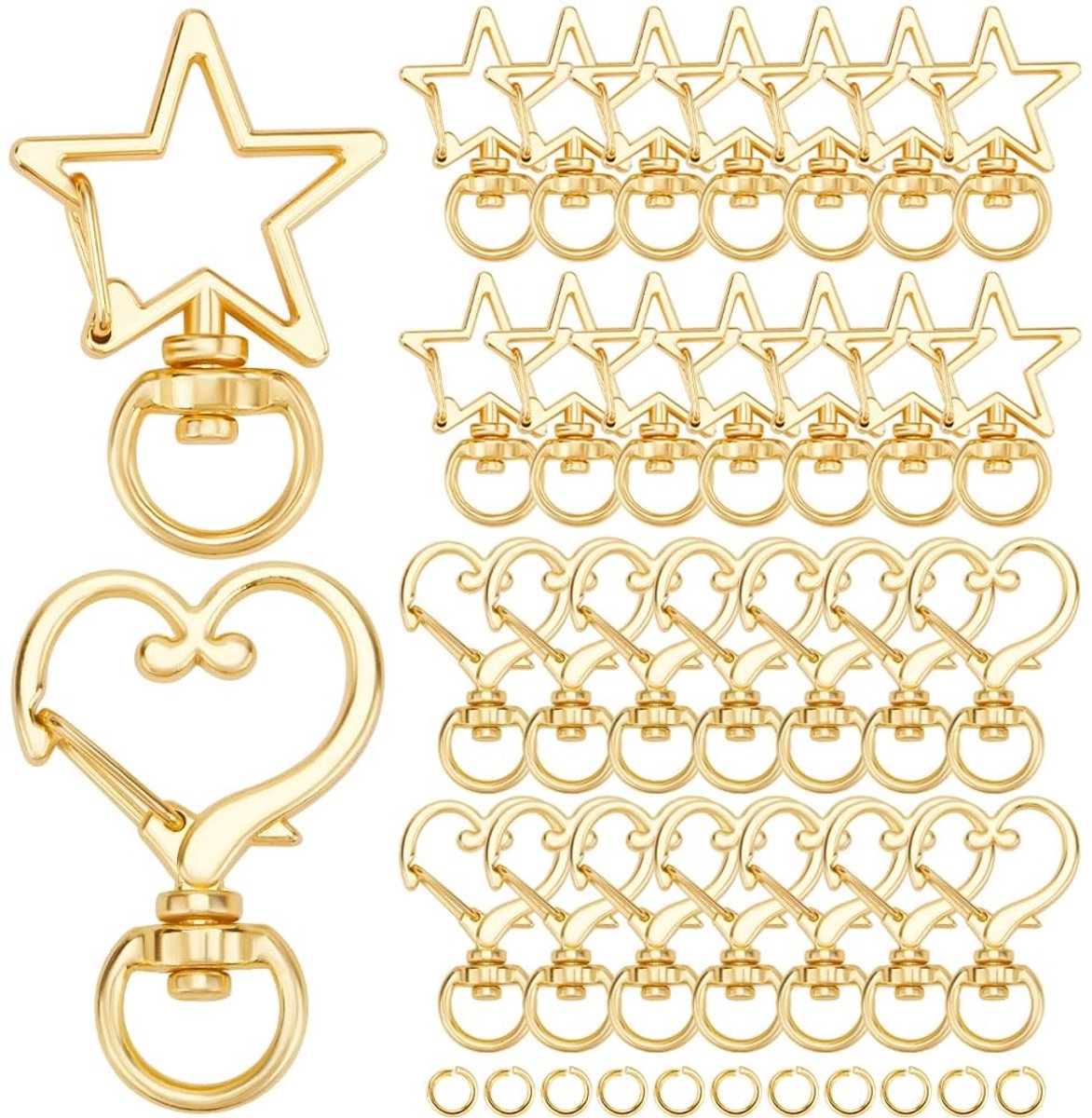 Elzusha - Set van 40 Gouden Swivel Snap Clips voor Sieraden