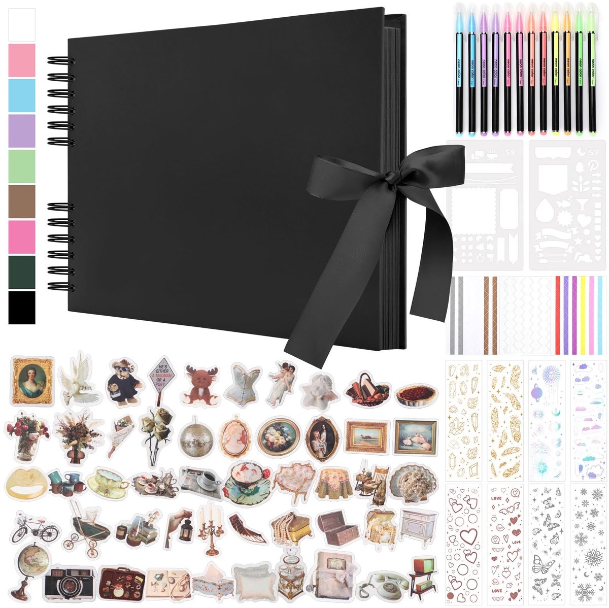 Elzusha - DIY Scrapbook Fotoalbum met 80 Pagina's en Stickers