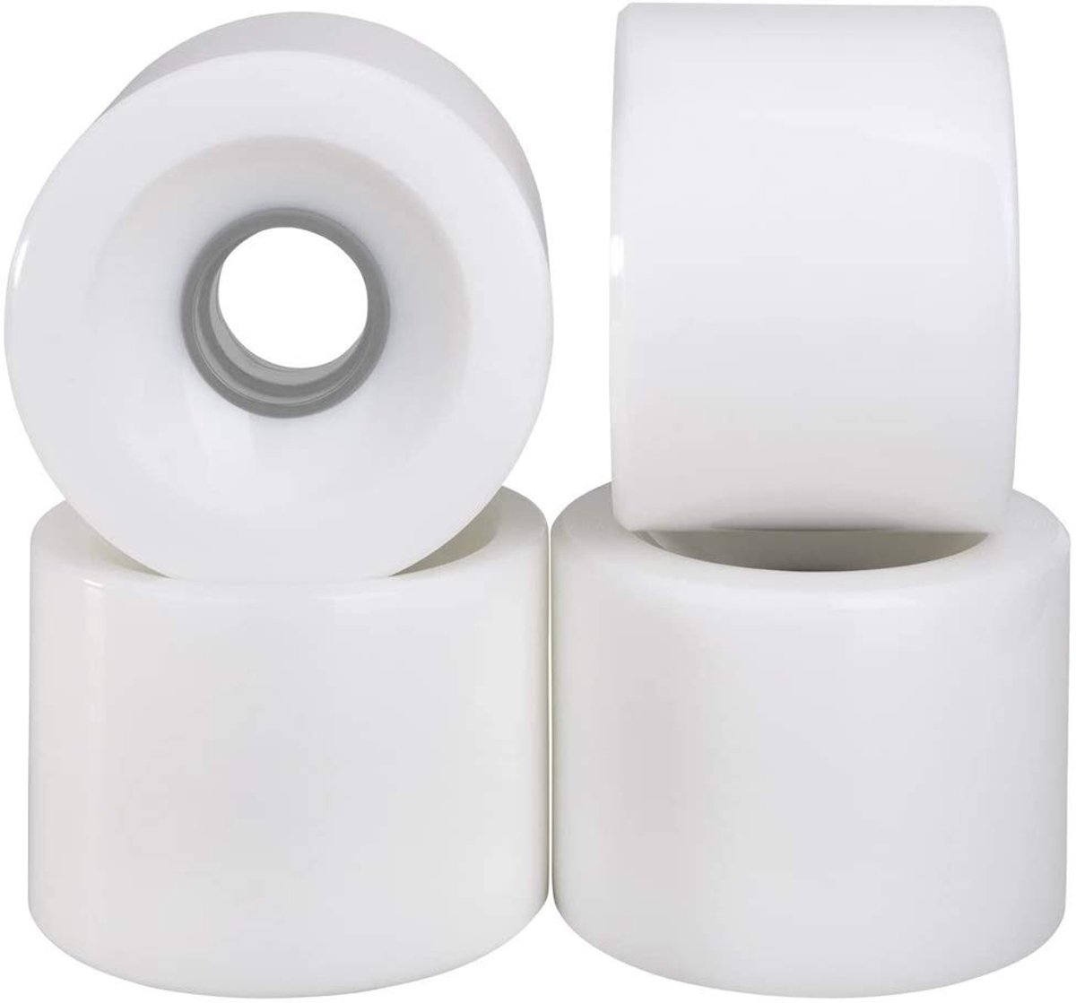 Elzusha 70mm Skateboard Wielen met 608 Lagers en Spacer Set van 4 Wit