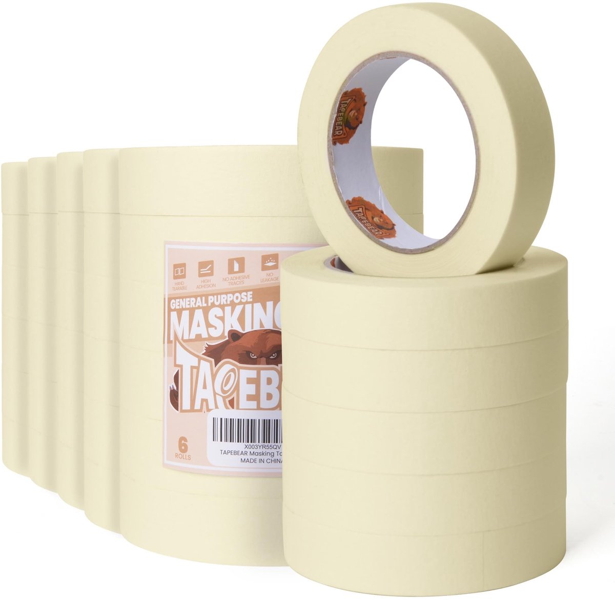 Elzusha - Maskingtape Beige - 24 mm x 55 m voor Decoratie en DIY