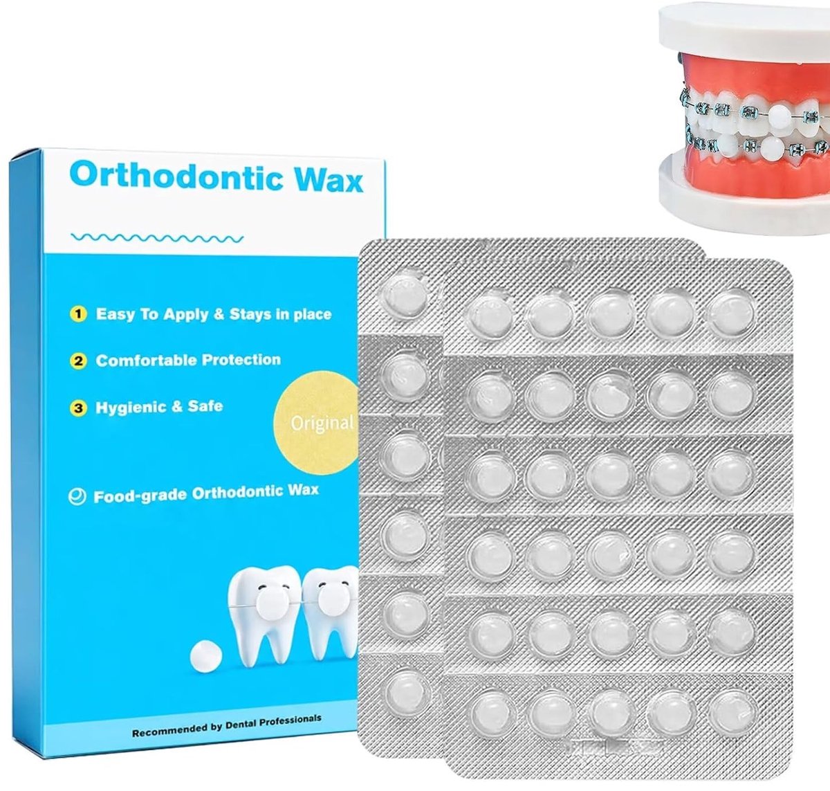 Orthodontische was voor tandbeugels, 60 stuks, ideaal voor comfort, bescherming en verlichting van pijn bij draden en beugels