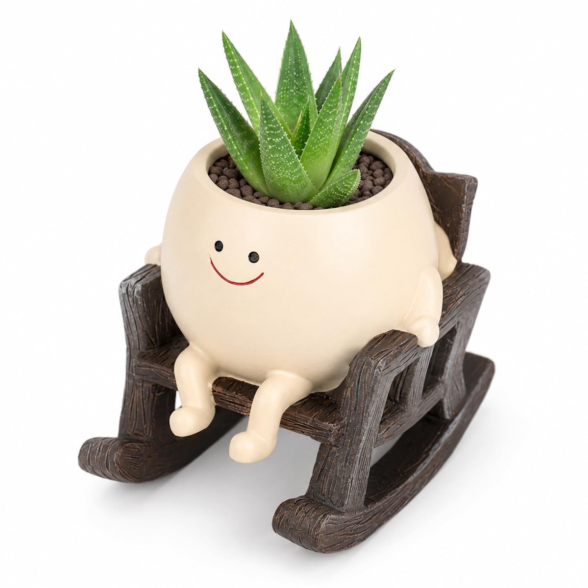 Elzusha - Bloempot met Smiley Gezicht - Grappige Plantenpot - 10,5 cm