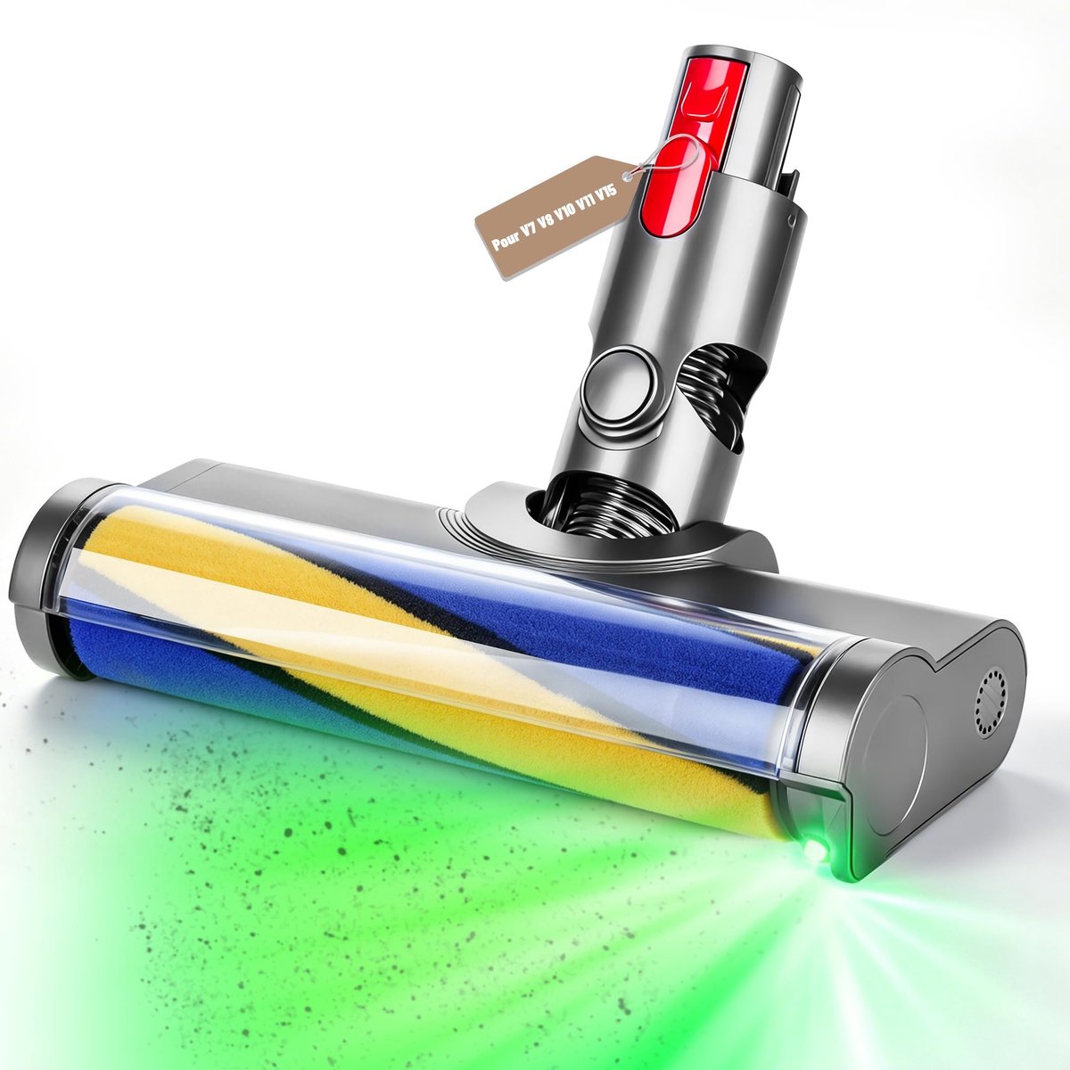 Elzusha - Borstel voor Dyson V7/V8/V10/V11/V15 - Met Groene LED-lampen