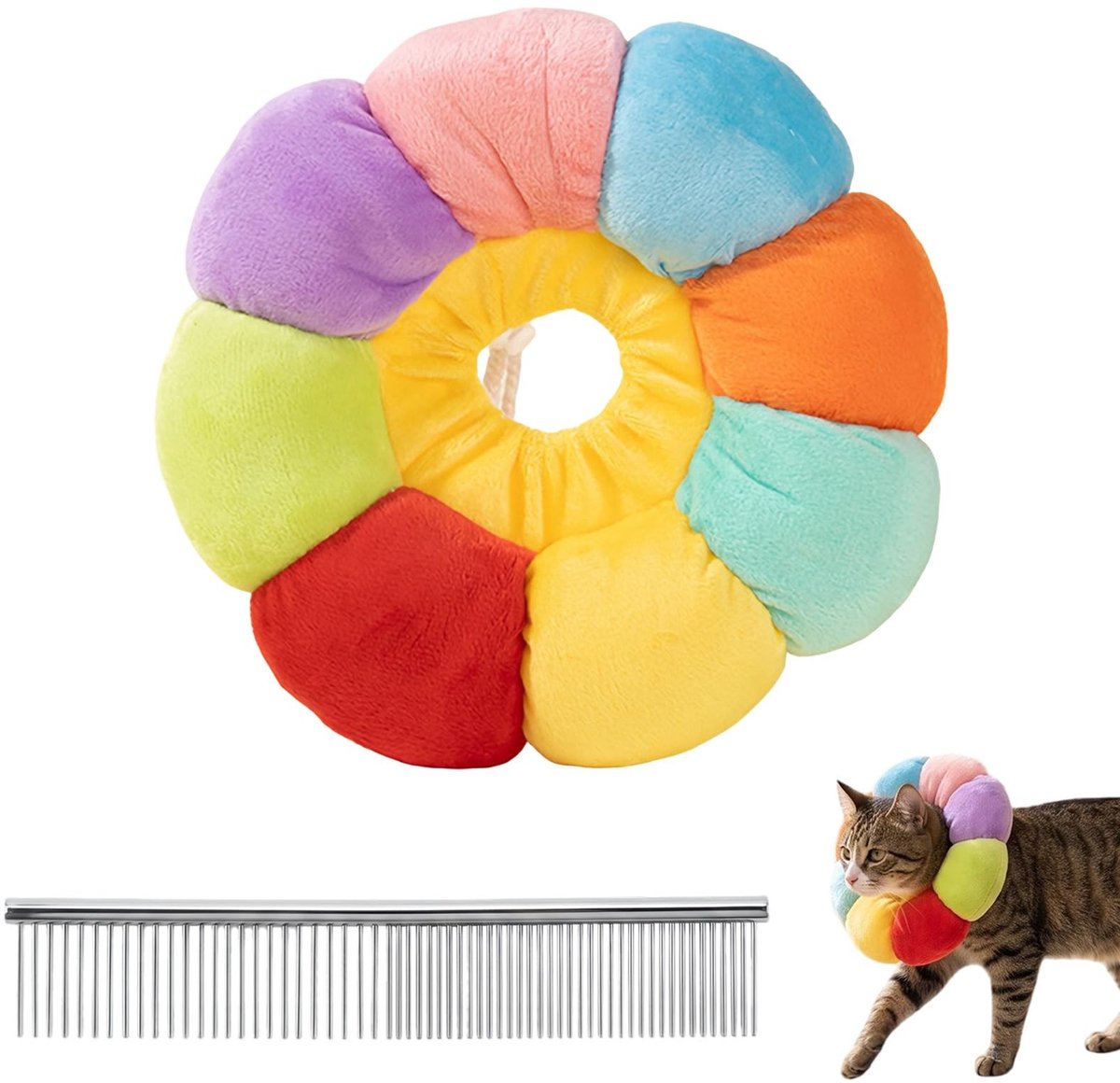 Elzusha - Verstelbare halsband voor katten - Zacht en beschermend geel