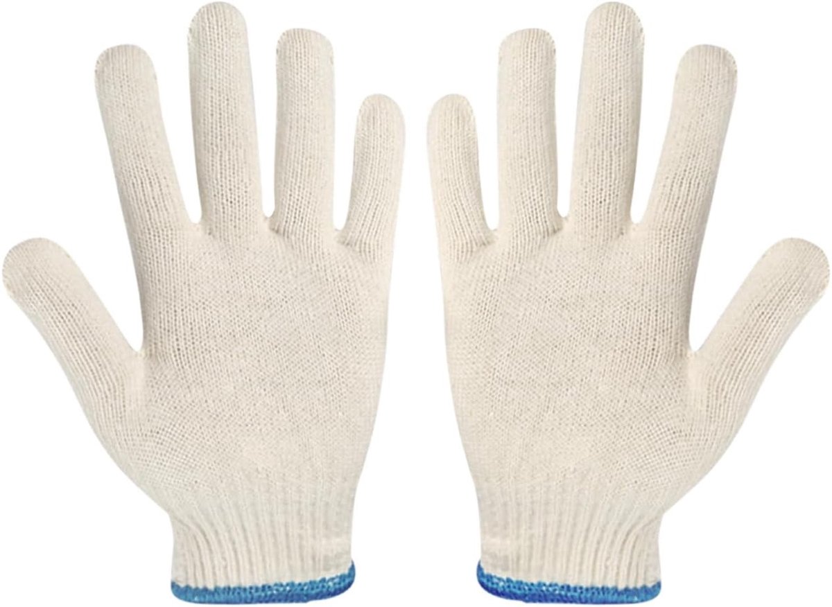 Dubbellaagse Katoenen Isolatiehandschoenen - Gebroken Wit - 26 cm - Hittebestendige Ovenhandschoenen - Voor in de Keuken