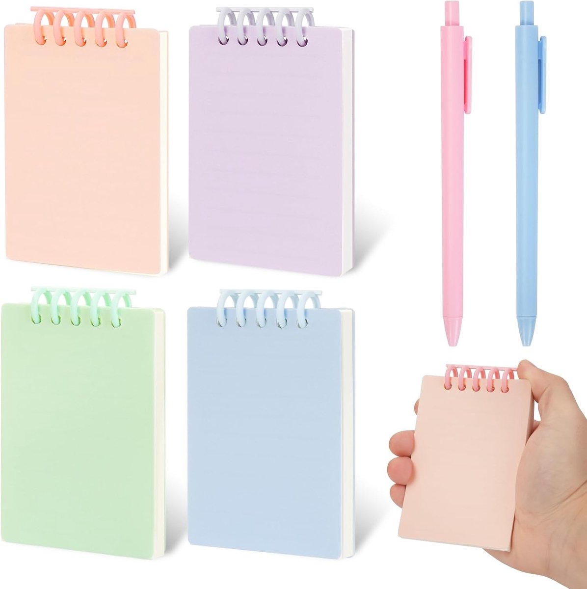 Mini-Spiraalnotitieblok - Diverse Kleuren - A7 - Afneembaar en Draagbaar - Voor School, Werk en Creatieve Notities