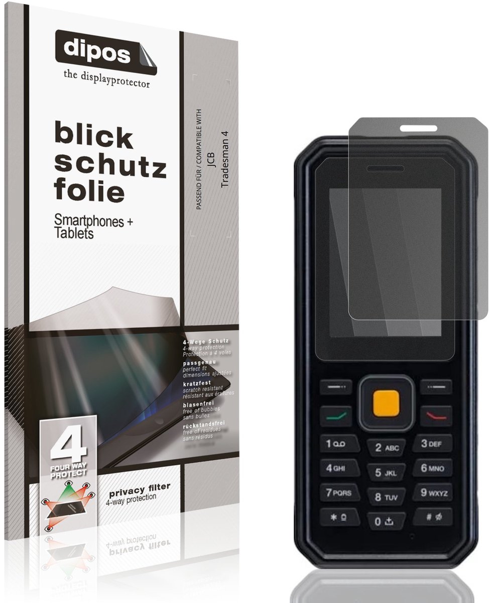 dipos – Matte Privacy Screenprotector geschikt voor JCB Tradesman 4 | Anti-Spy Beschermfolie