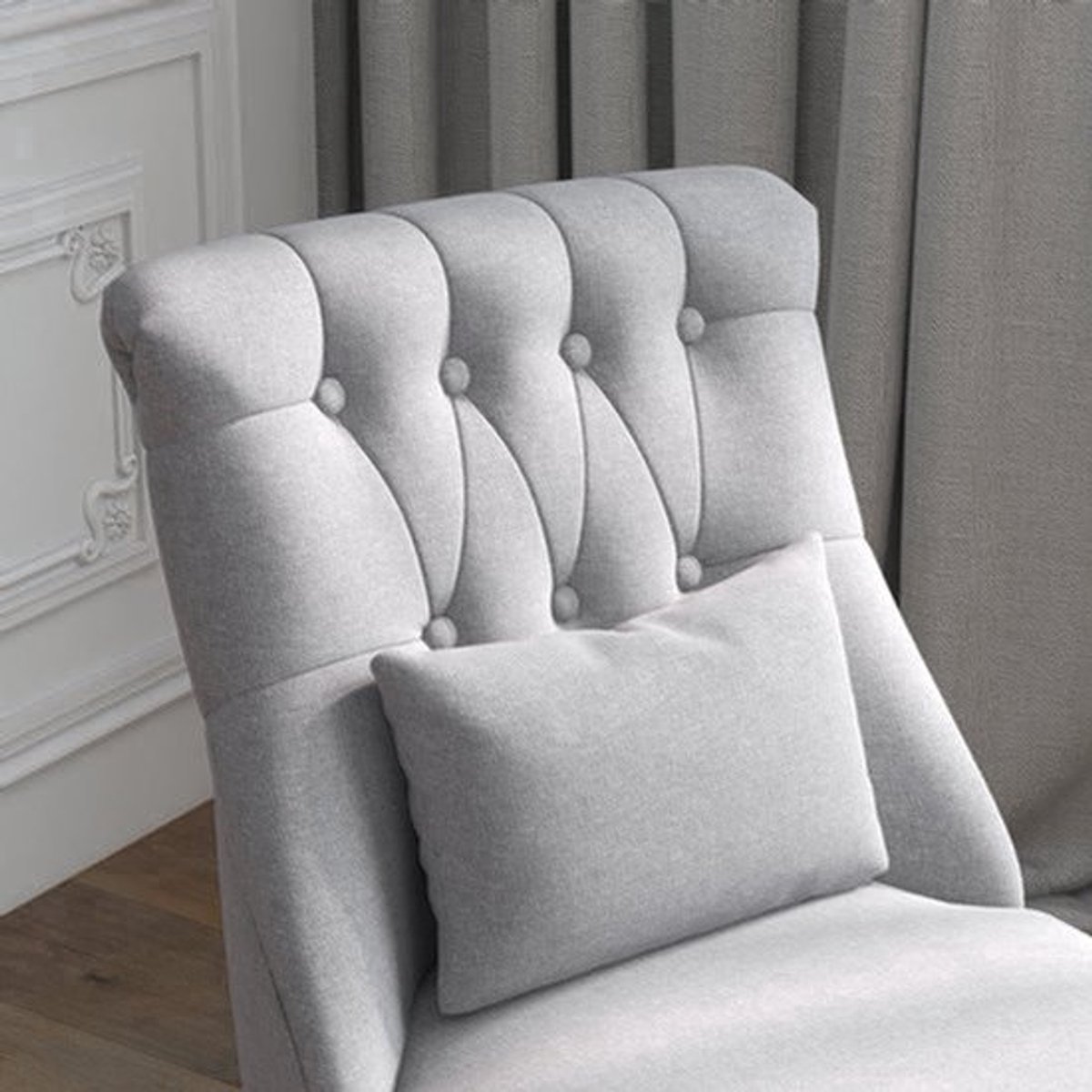 Relaxfauteuil – Zithoek Fauteuil – Lounge Stoel – Leesstoel – Relaxstoel – Grijs – Linnen Look Bekleding – Stevige Houten Poten