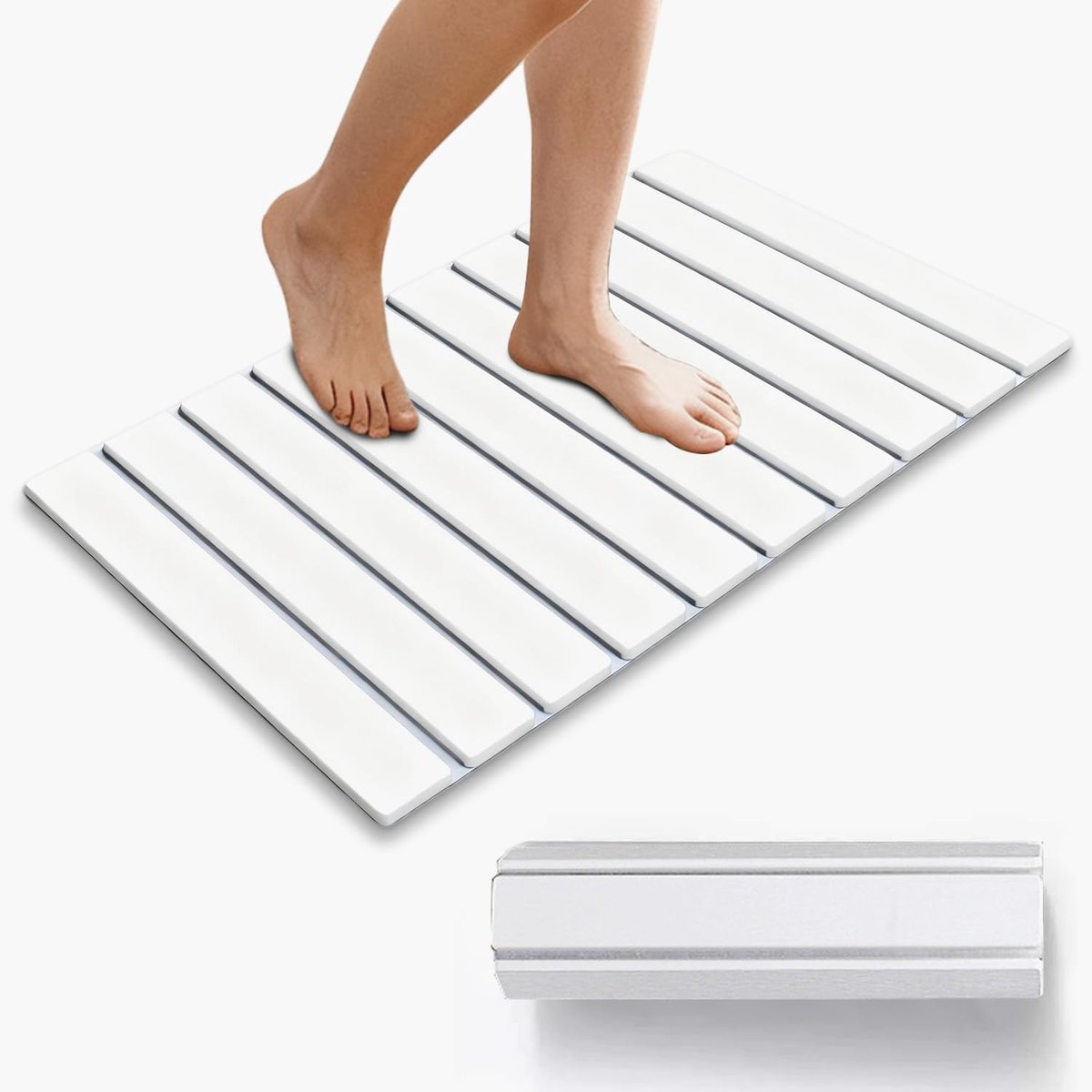 Badmat - Wit - Antislip - Stevig - Snel Drogende