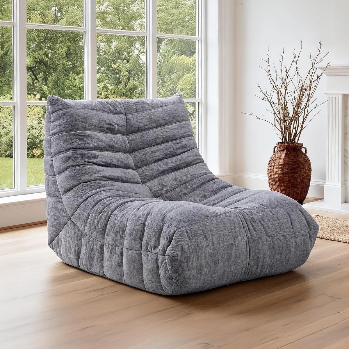 Bean Bag Stoel - Grijs - Togo-stijl - Traagschuim - Voor Volwassenen