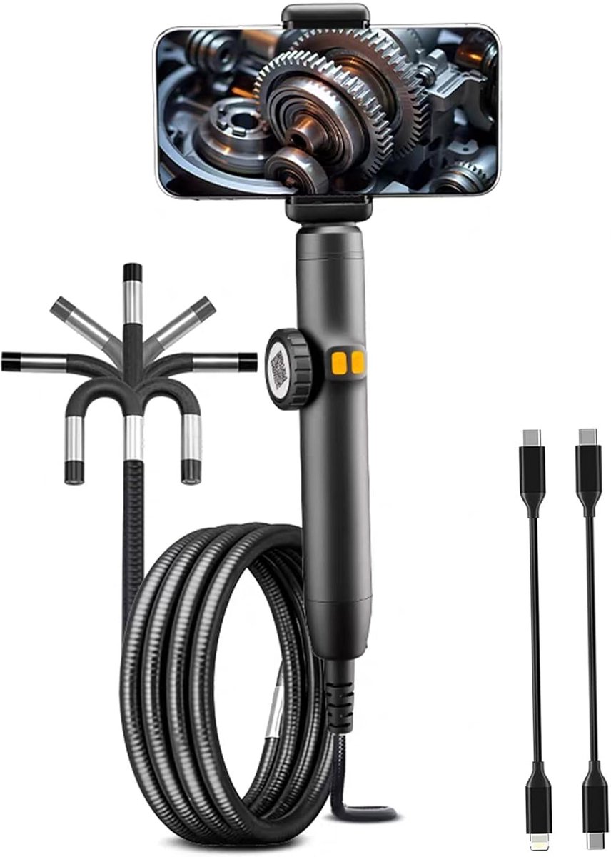 Bidirectionele gelede endoscoop - industriële endoscoopcamera, 1080 P endoscoop met licht, waterdichte inspectiecamera, voor HVAC, sanitair, auto, elektrisch - (1 m / 3,28 ft)